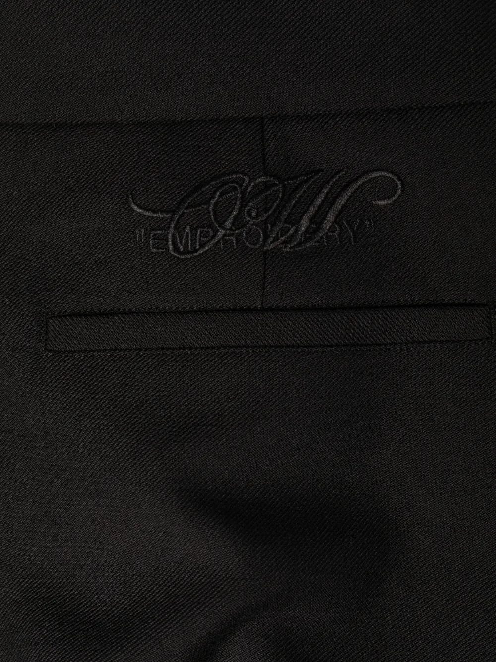 embroidered-logo tailored trousers