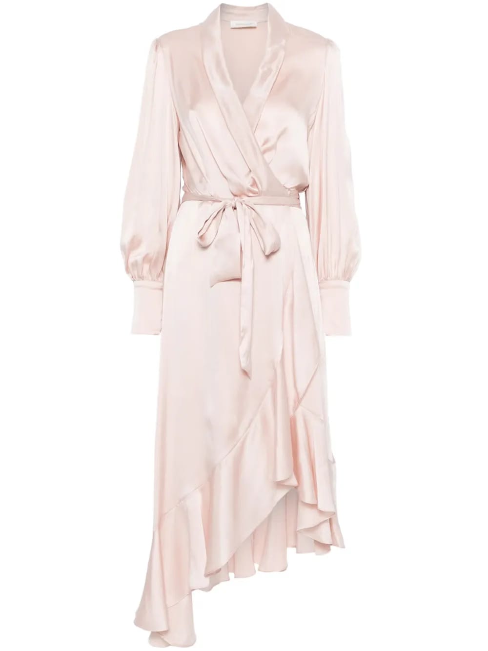 wrap silk midi dress