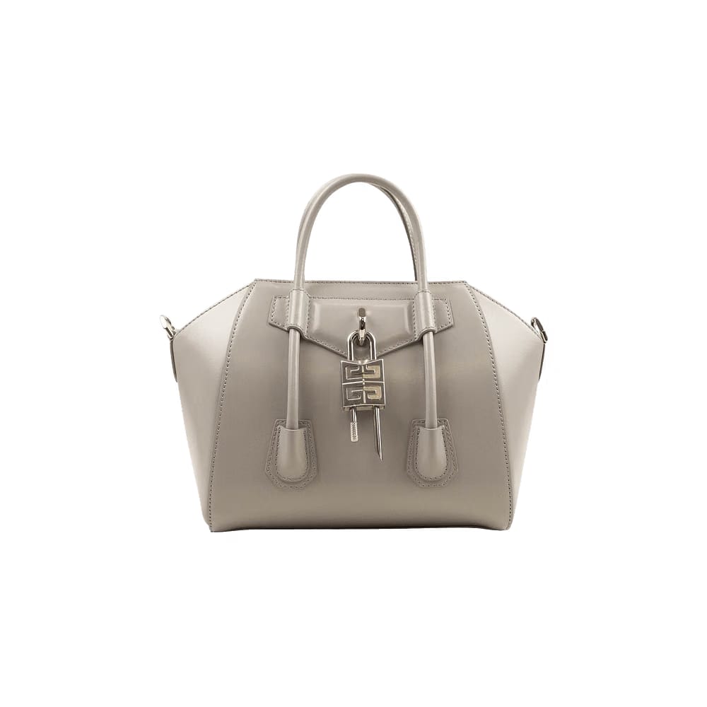 Givenchy Mini Antigona Leather Lock Bag Grey