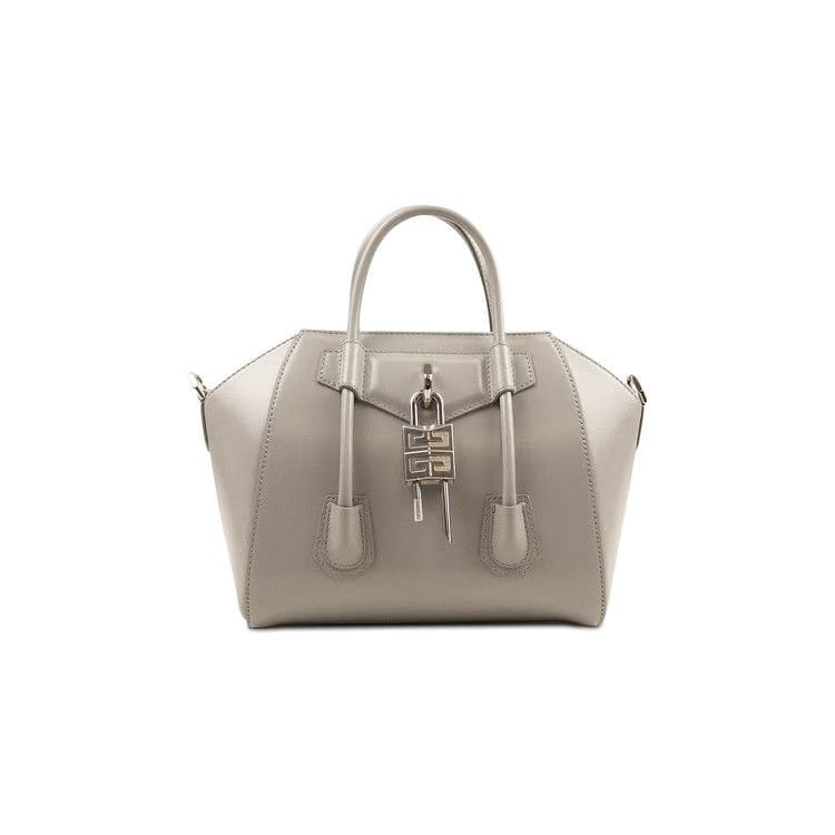 Givenchy Mini Antigona Leather Lock Bag Grey