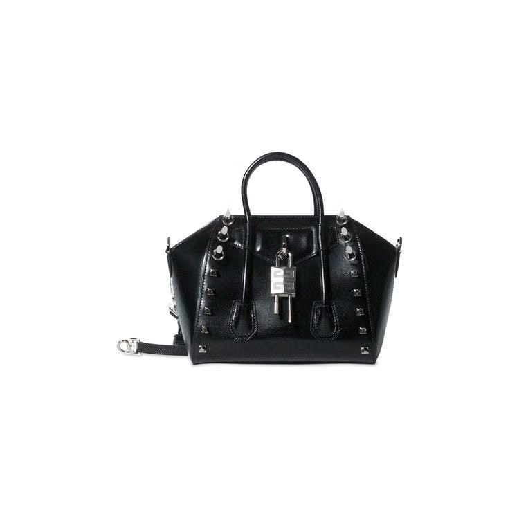 Givenchy Mini Antigona Lock Leather Satchel Black