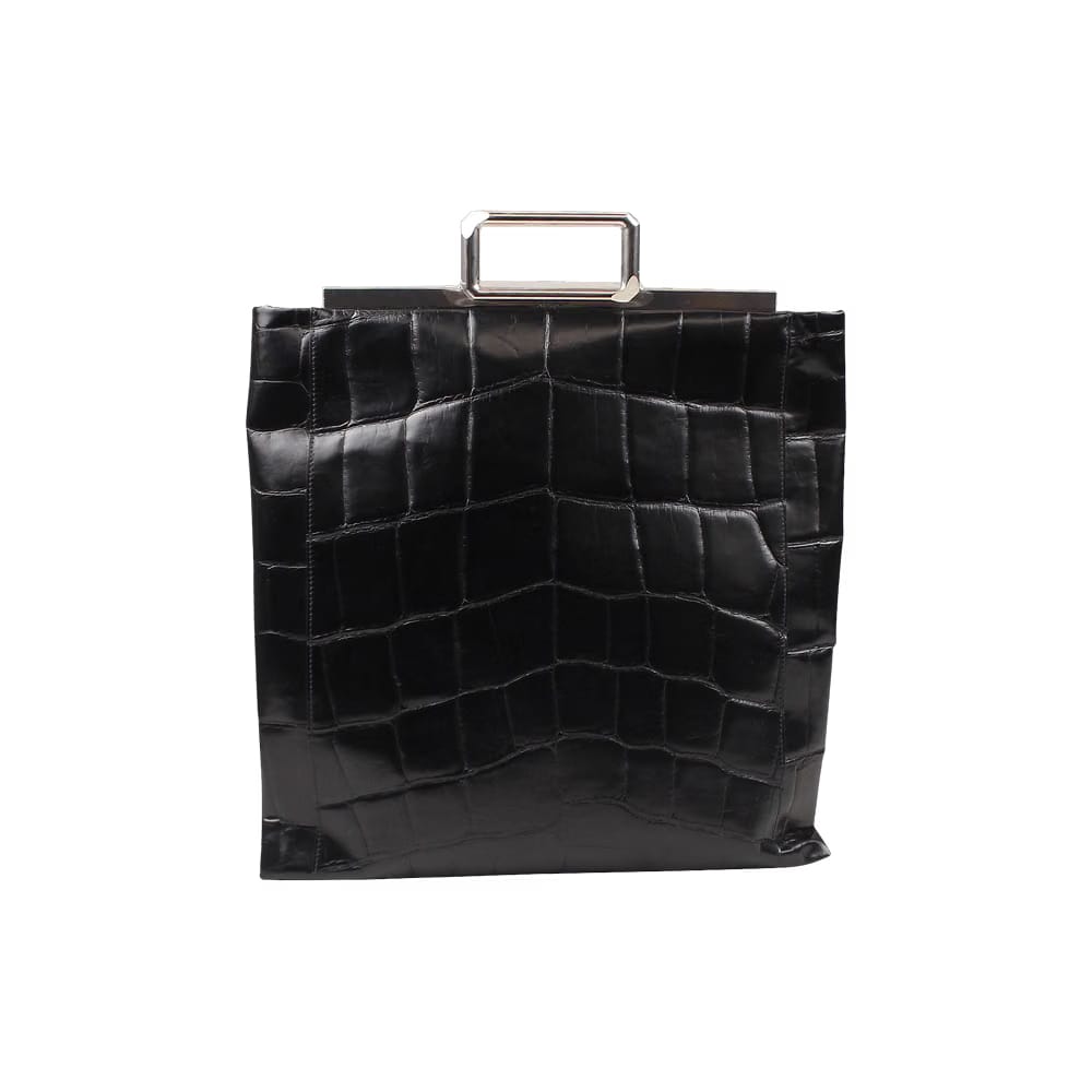 Givenchy Crocodile Embossed Shopper Bag Black