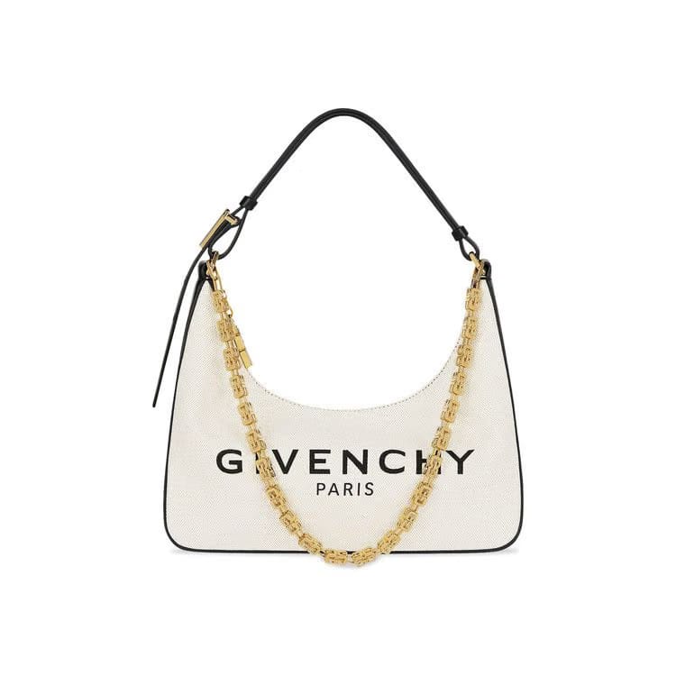 Givenchy Small Moon Cut Out Shoulder Bag Beige/Black