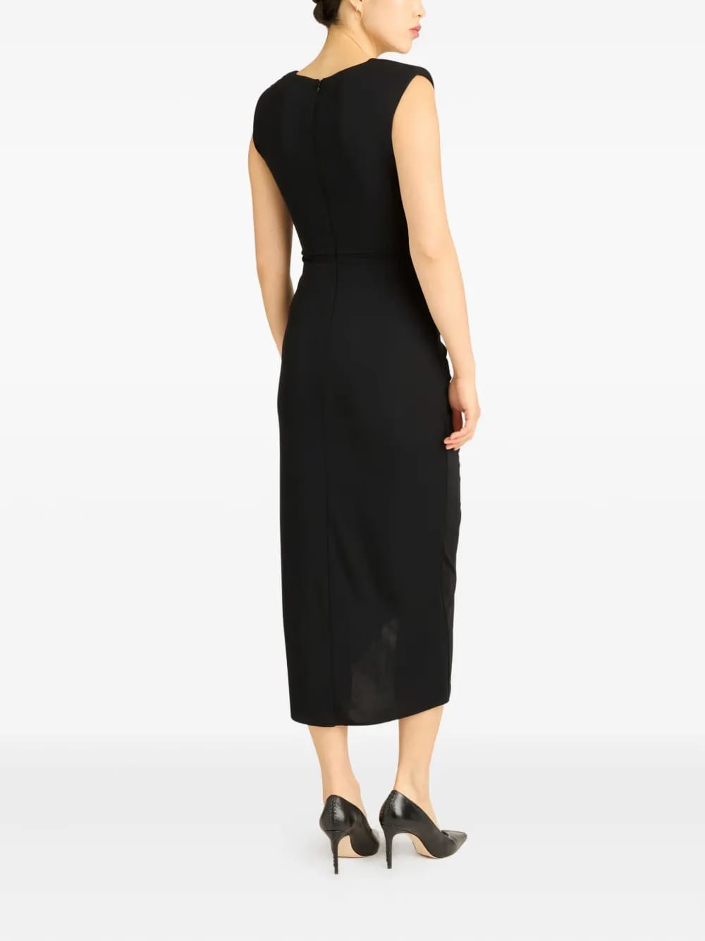 ruched V-neck dress