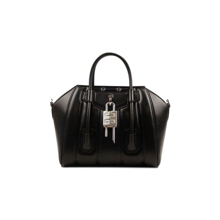 Givenchy Mini Antigona Quilted Leather Lock Bag Black