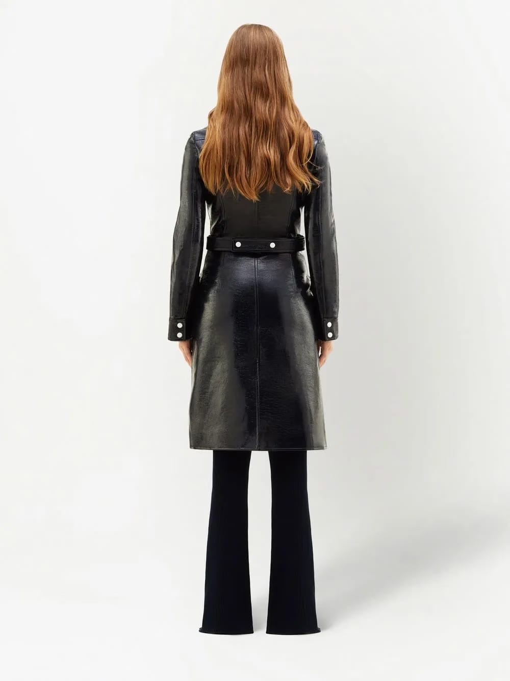 logo-patch trench coat