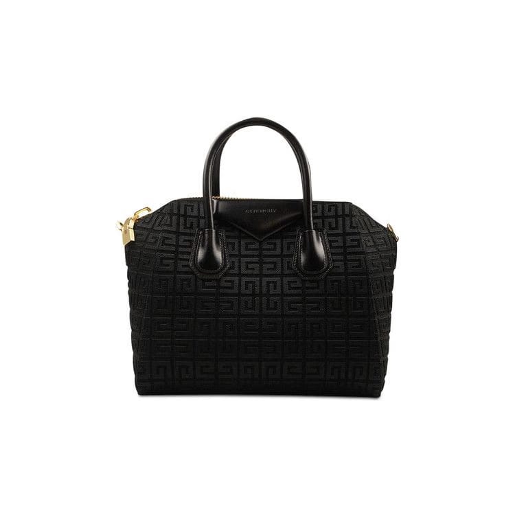 Givenchy Mini Antigona 4G Embroidered Canvas Bag Black