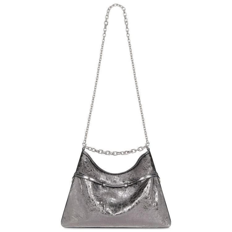 Givenchy Voyou Medium Chain Bag Silver Grey