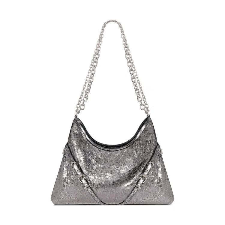 Givenchy Voyou Medium Chain Bag Silver Grey