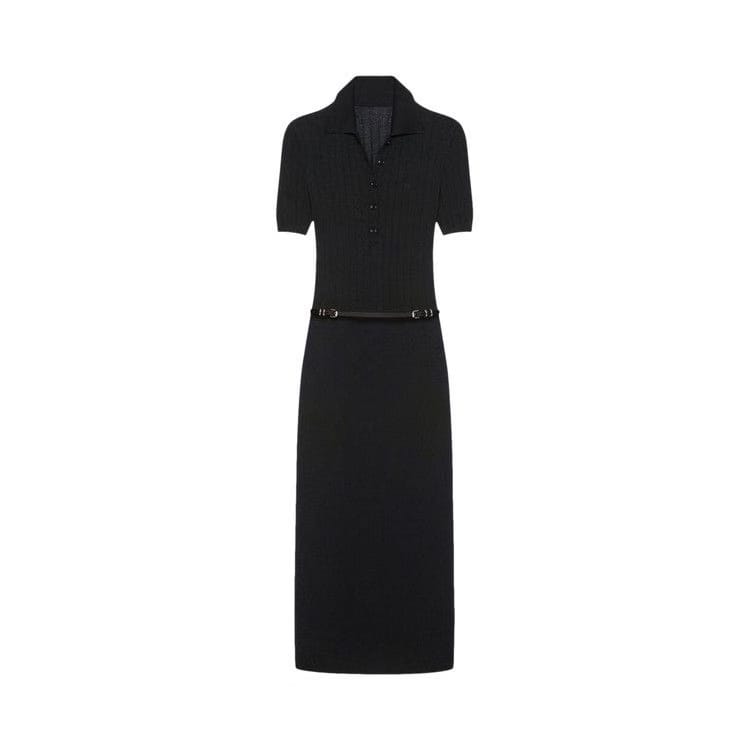 Givenchy Voyou Belt Long Polo Dress Black