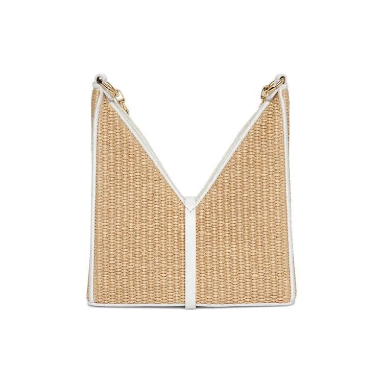 Givenchy Mini Cut Out Bag In Raffia With Chain Natural