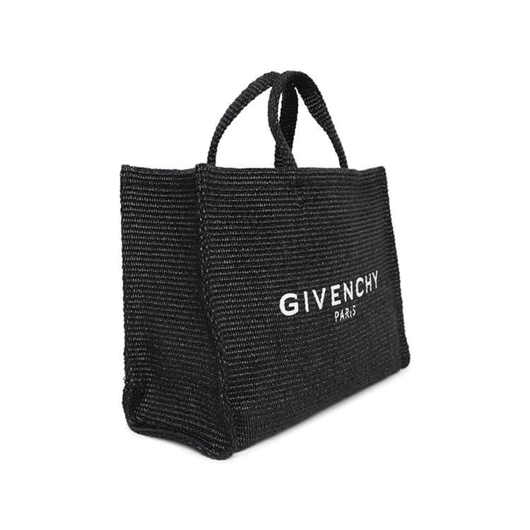 Givenchy Large G-Tote Raffia Shopping Bag Black