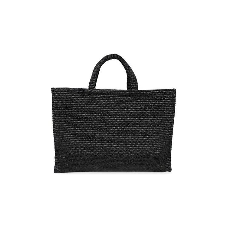 Givenchy Large G-Tote Raffia Shopping Bag Black