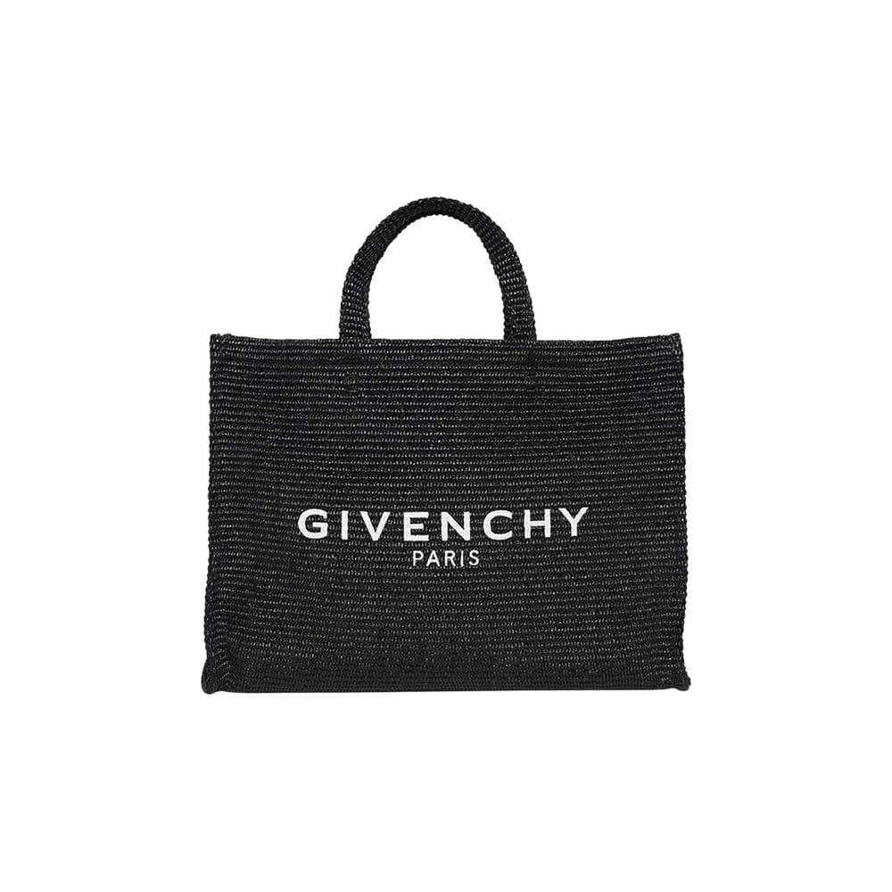 Givenchy Large G-Tote Raffia Shopping Bag Black