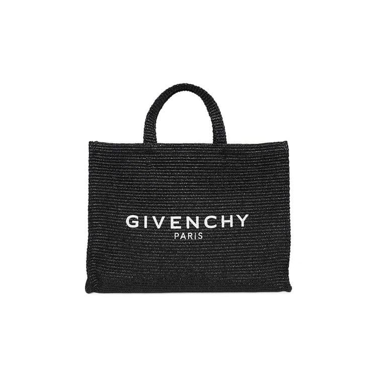 Givenchy Large G-Tote Raffia Shopping Bag Black