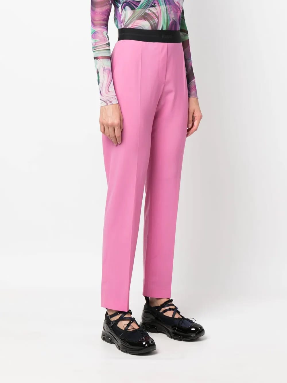 logo-waistband tapered trousers