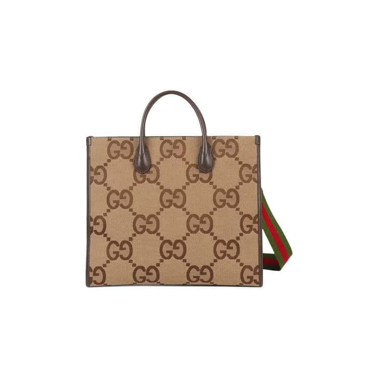 Gucci x Palace GG Jumbo Canvas Tote Bag With Web Details Beige