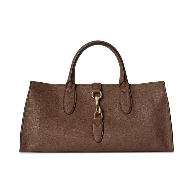 Gucci Medium Tote Bag With Hook Closure Nut Brown