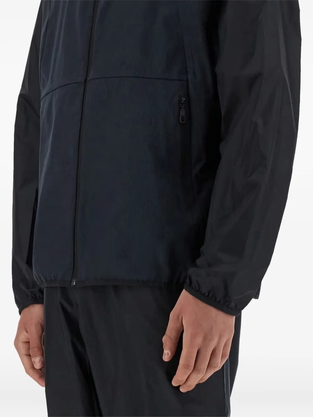 hooded panelled windbreaker