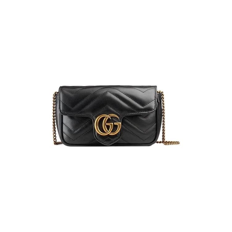 Gucci GG Marmont Matelassé Leather Super Mini Bag Black