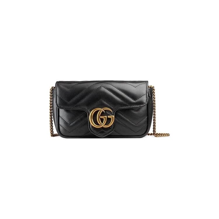Gucci GG Marmont Matelassé Leather Super Mini Bag Black
