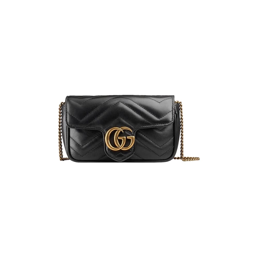 Gucci GG Marmont Matelassé Leather Super Mini Bag Black