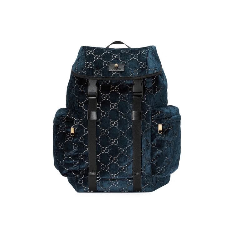 Gucci GG Velvet Medium Backpack Blue