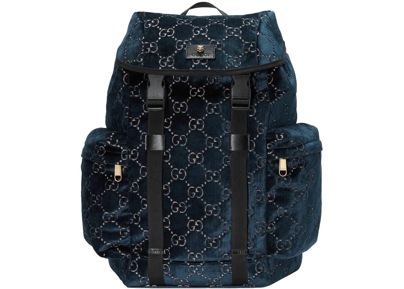 Gucci GG Velvet Medium Backpack Blue