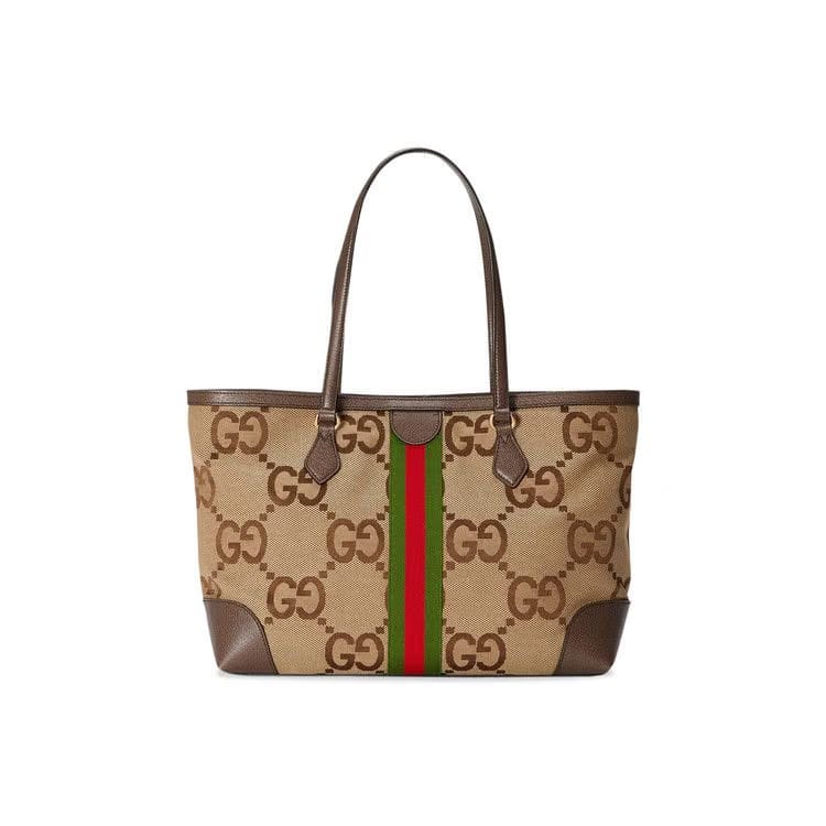 Gucci Ophidia Jumbo GG Medium Tote Camel/Ebony