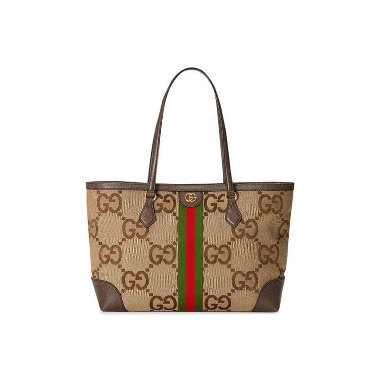 Gucci Ophidia Jumbo GG Medium Tote Camel/Ebony