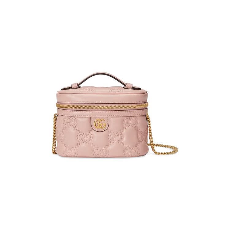 Gucci GG Matelassé Top Handle Mini Bag Pink