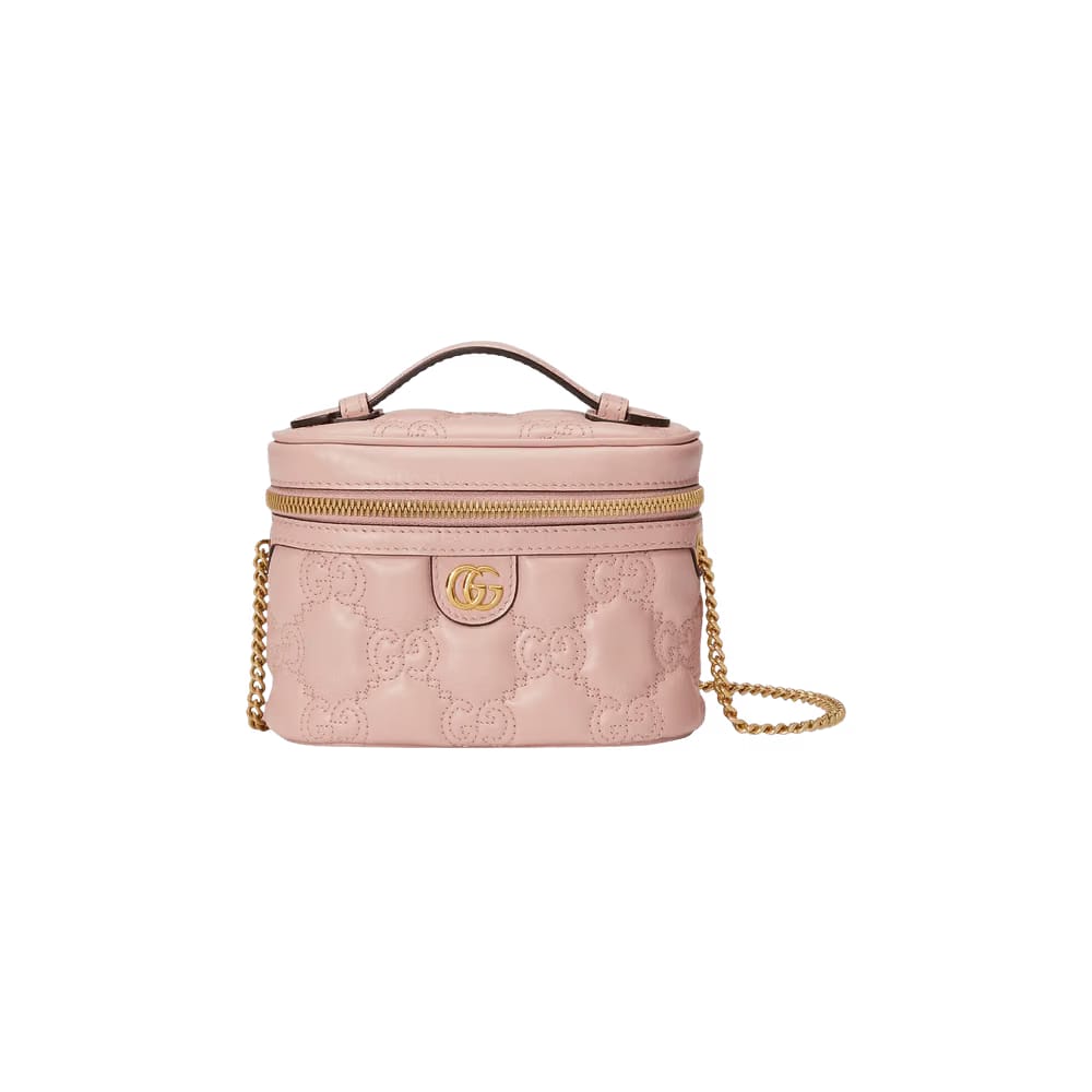 Gucci GG Matelassé Top Handle Mini Bag Pink