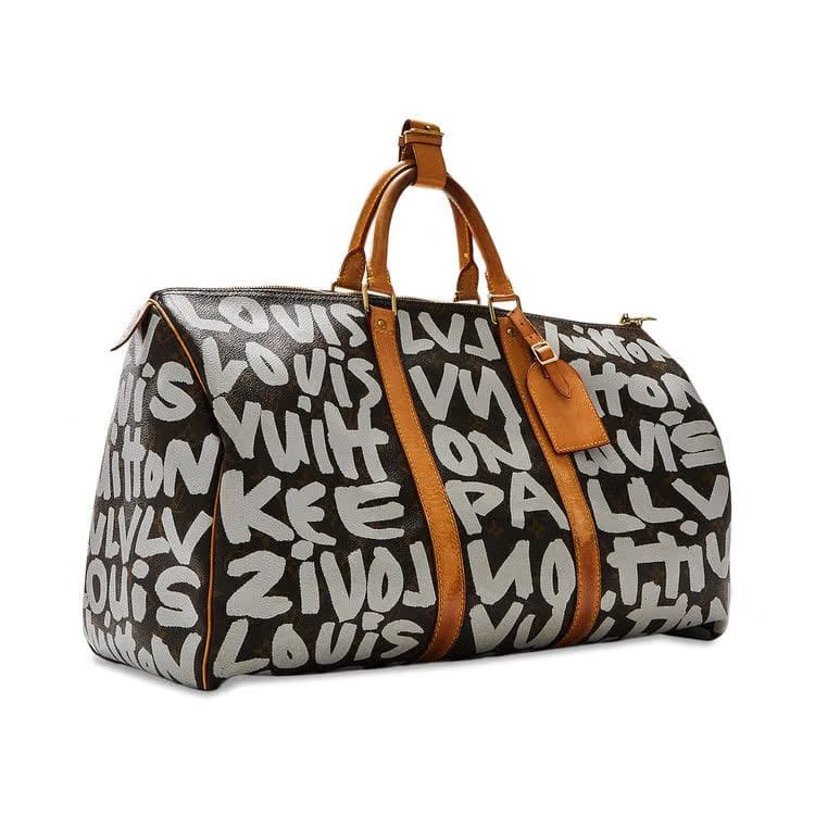 Louis Vuitton x Stephen Sprouse Monogram Graffiti Keepall 50 Boston Bag Brown/White