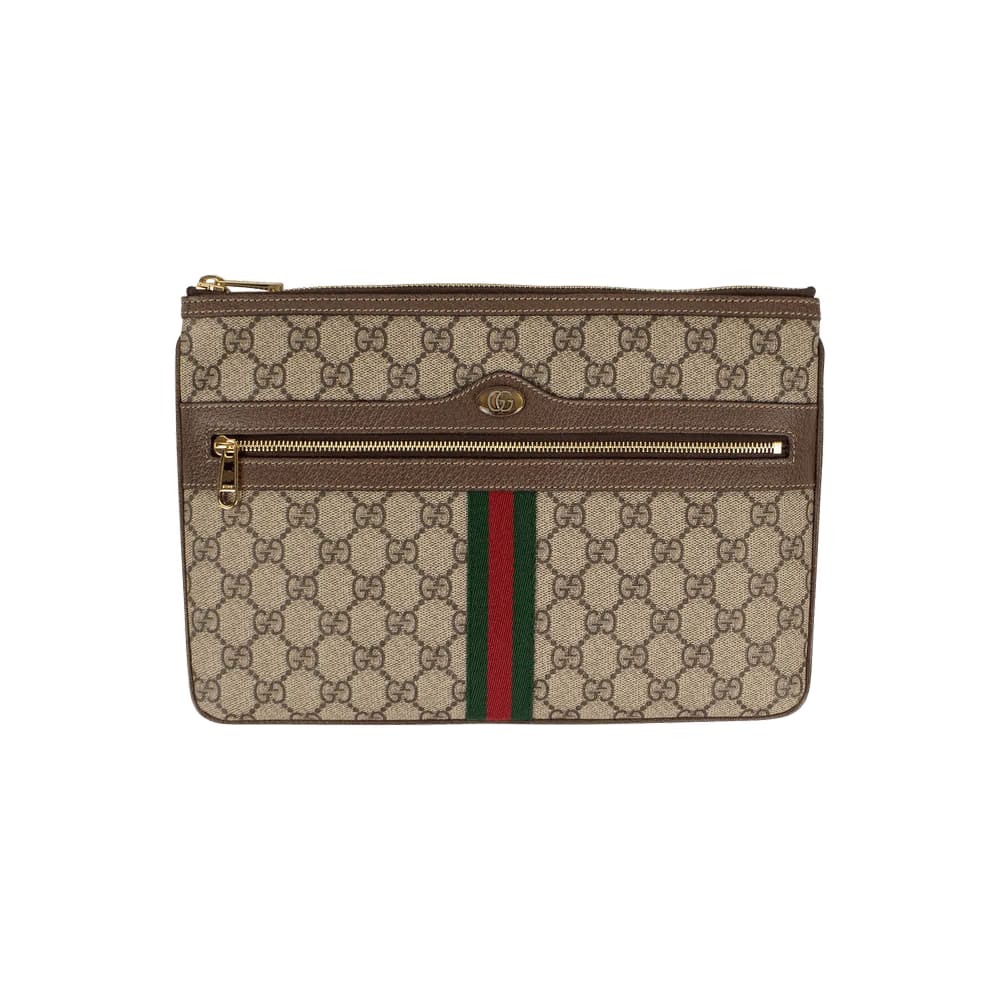 Gucci Ophidia GG Supreme Pouch Bag Beige