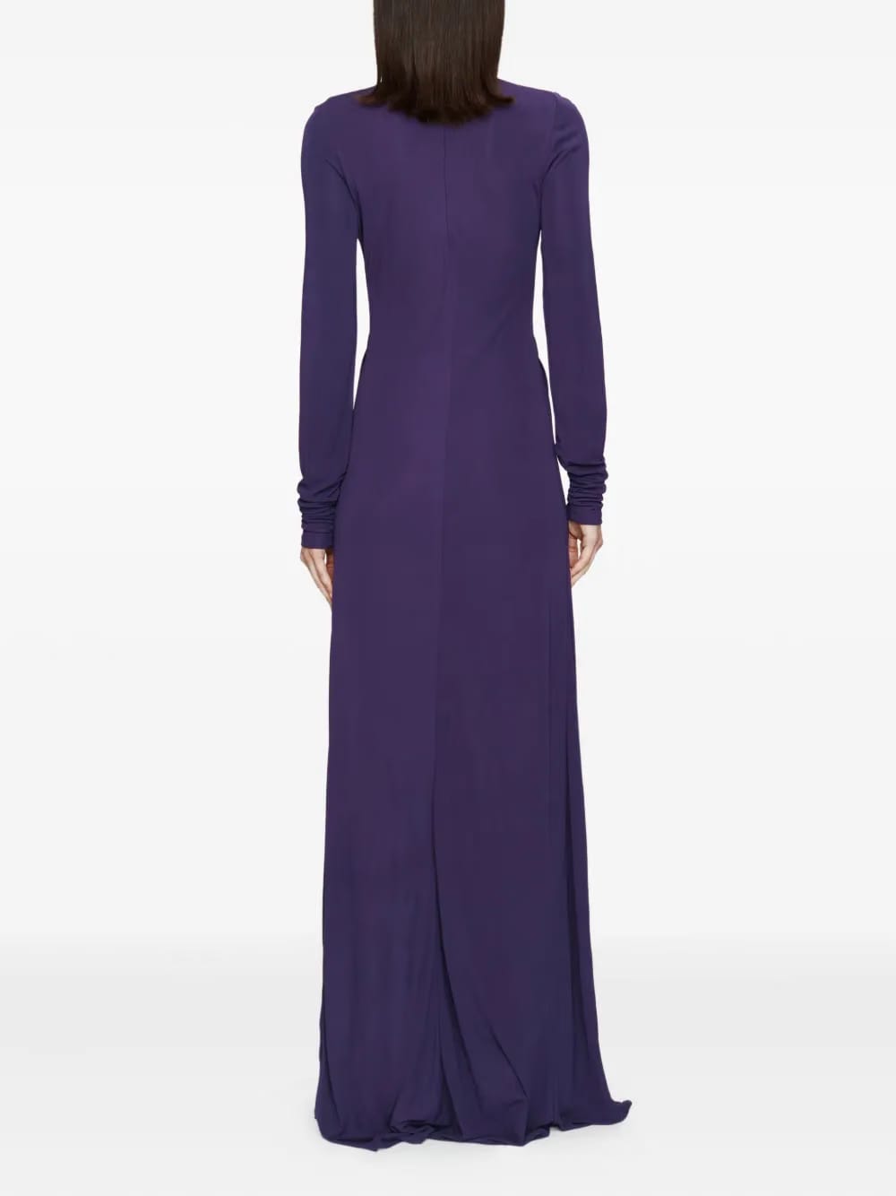 Arced Palm long-sleeves maxi dress