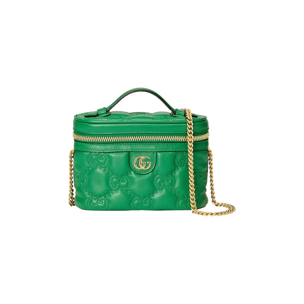 Gucci GG Matelassé Top Handle Mini Bag Green