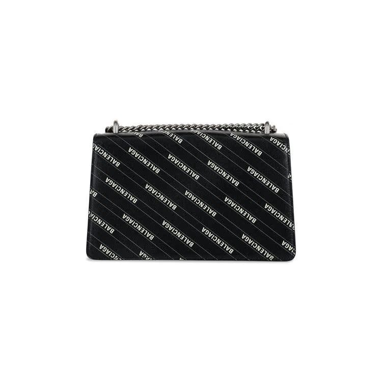 Gucci x Balenciaga Logo Print Dionysus Shoulder Bag Black