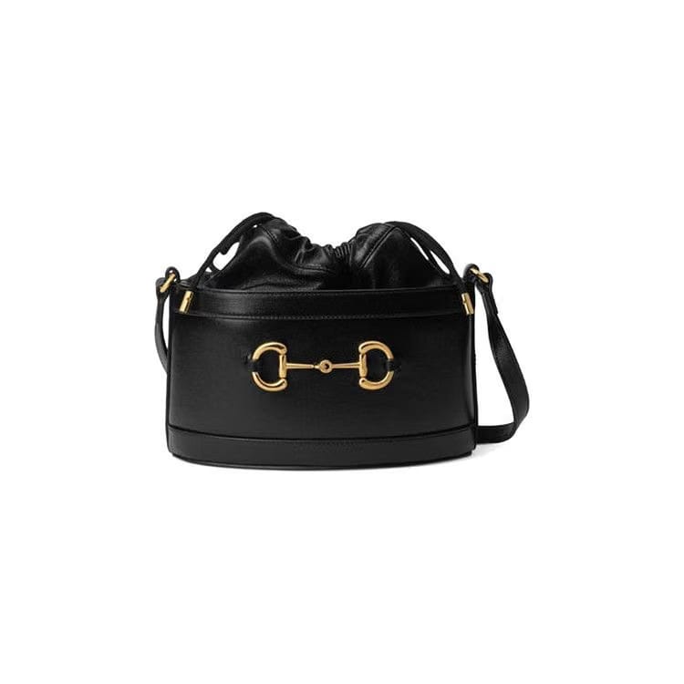 Gucci Horsebit 1955 Drawstring Bucket Bag Black