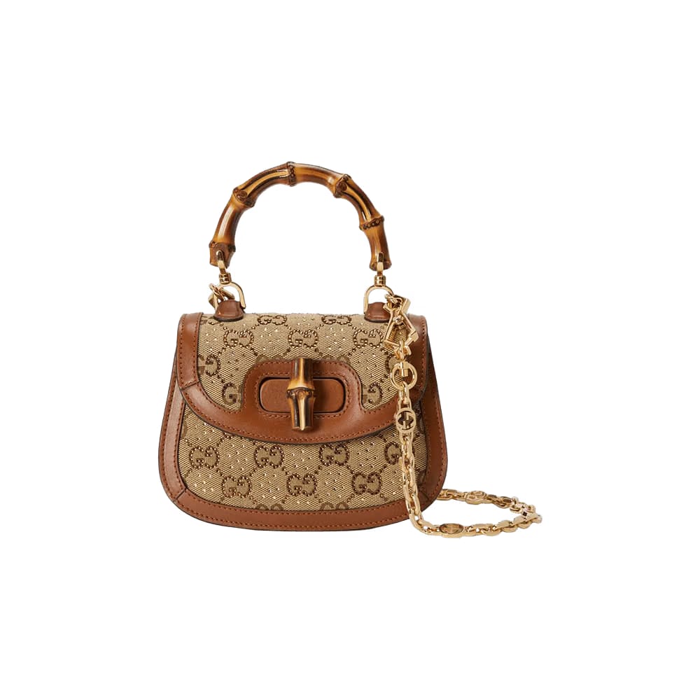 Gucci Bamboo 1947 Mini Top Handle Bag Beige