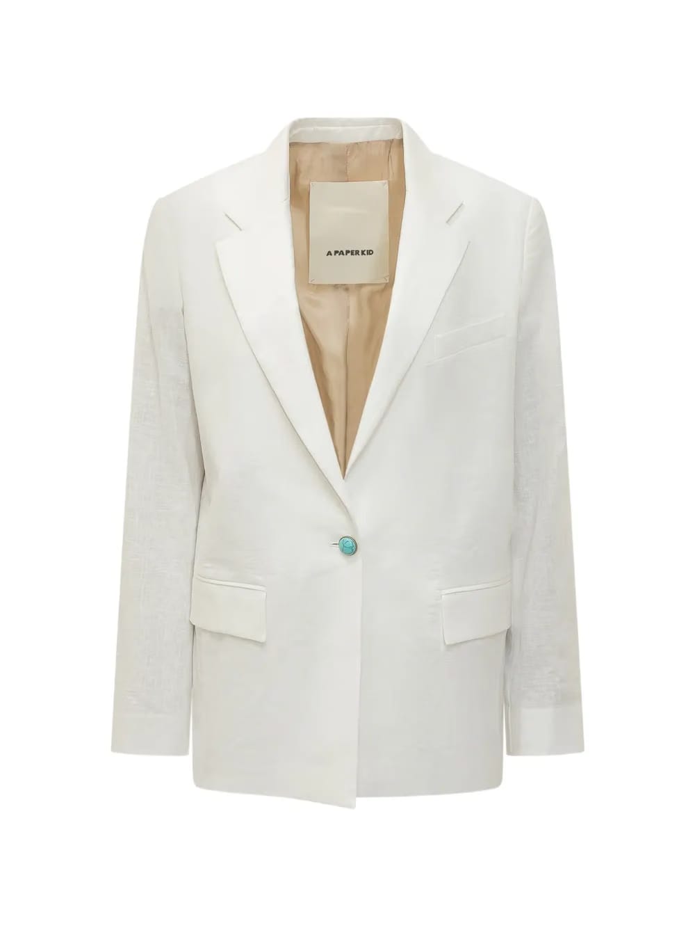 stone button linen jacket
