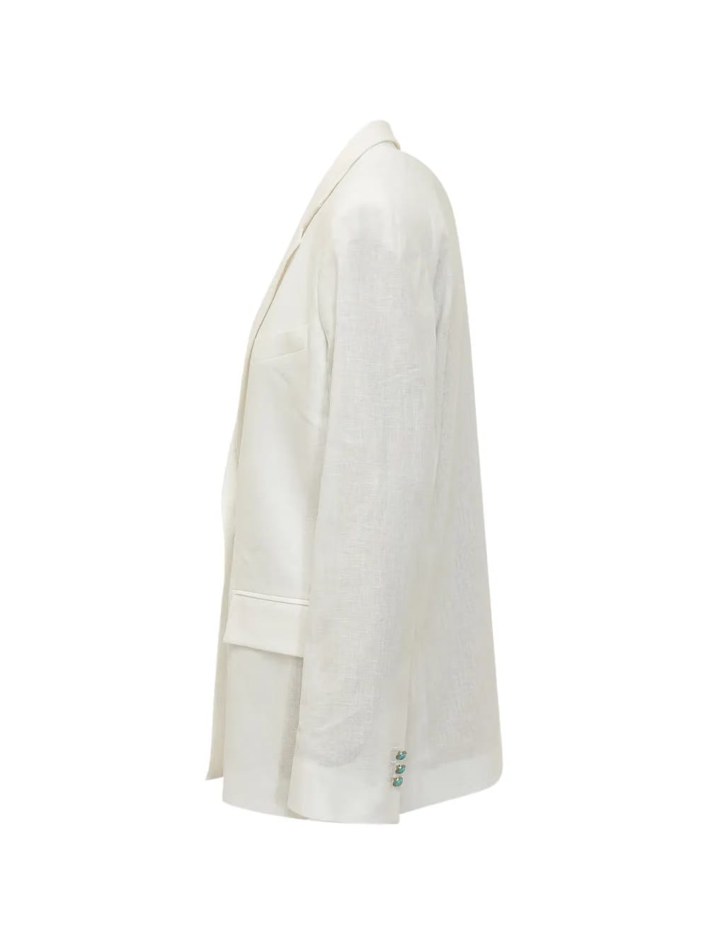 stone button linen jacket