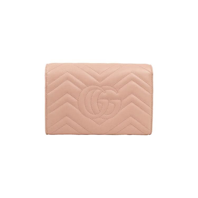 Gucci Quilted GG Marmont Matelasse Leather Mini Shoulder Bag Pink