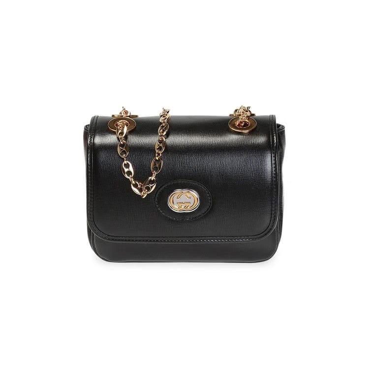 Gucci Marina Mini GG Chain Shoulder Bag Black