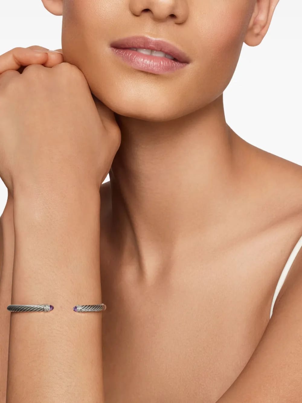 sterling silver Classic Cable diamond bracelet (5mm)