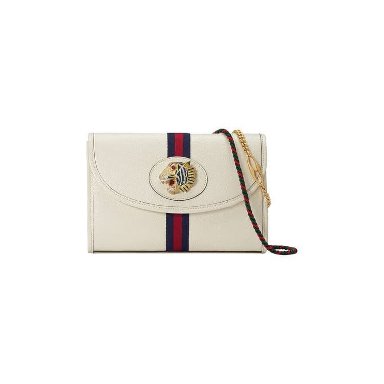 Gucci Leather Rajah Small Shoulder Bag Brown