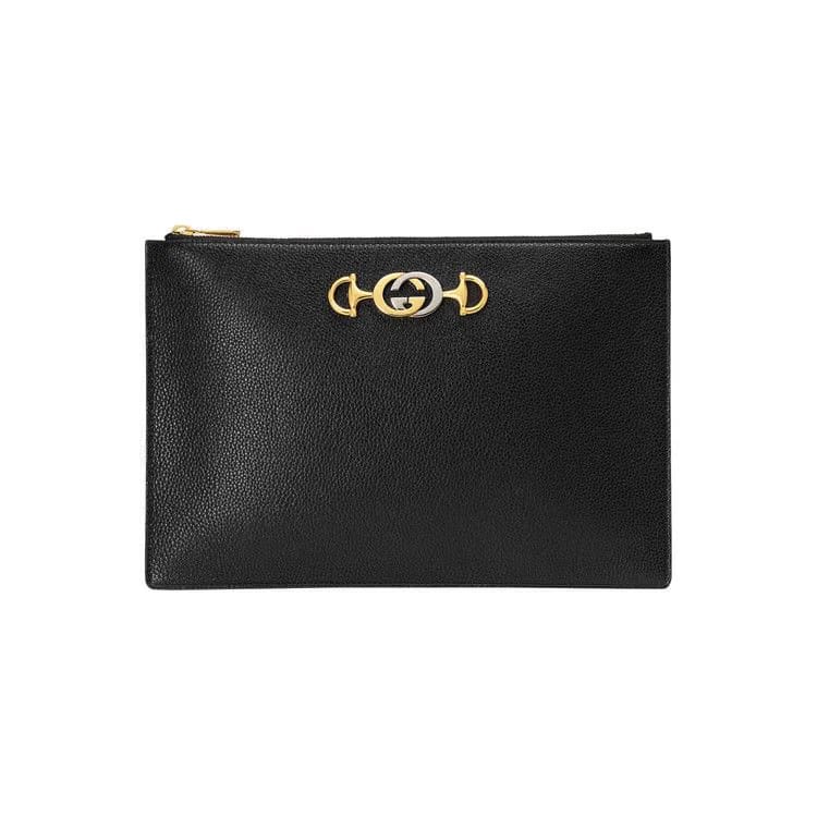 Gucci Grainy Leather Zumi Pouch Black