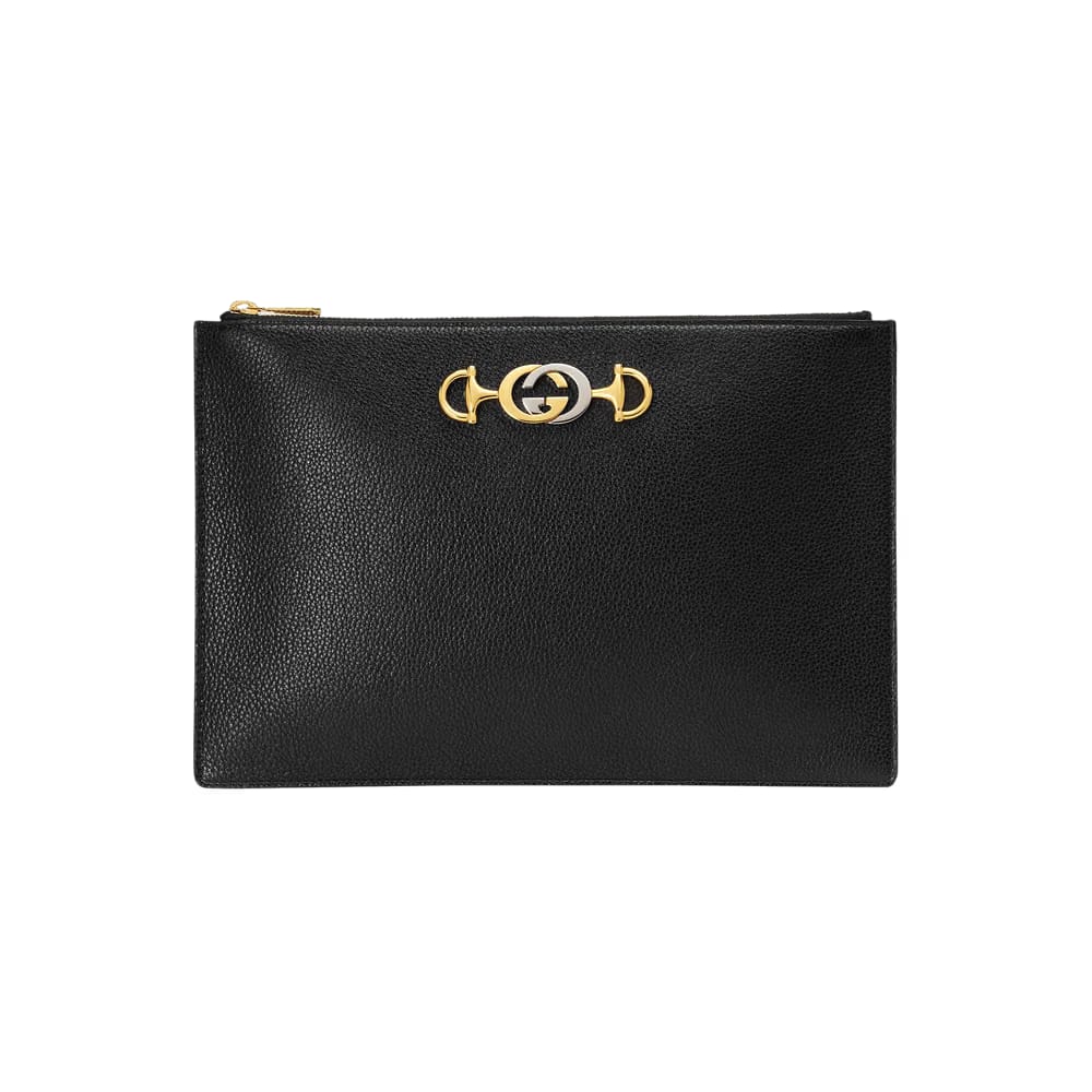 Gucci Grainy Leather Zumi Pouch Black