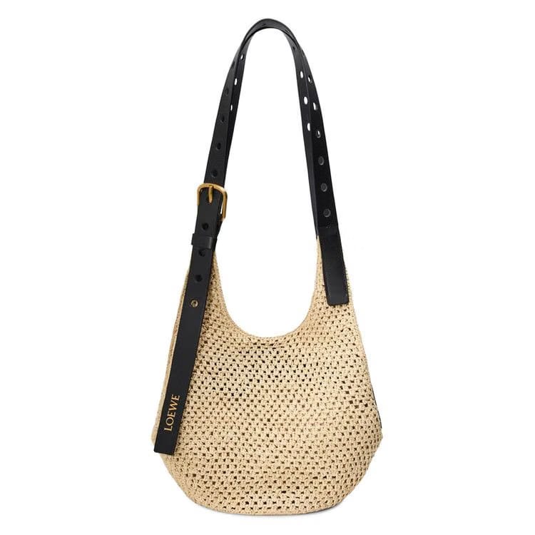 Loewe Small Punch Hole Hobo Bag Natural