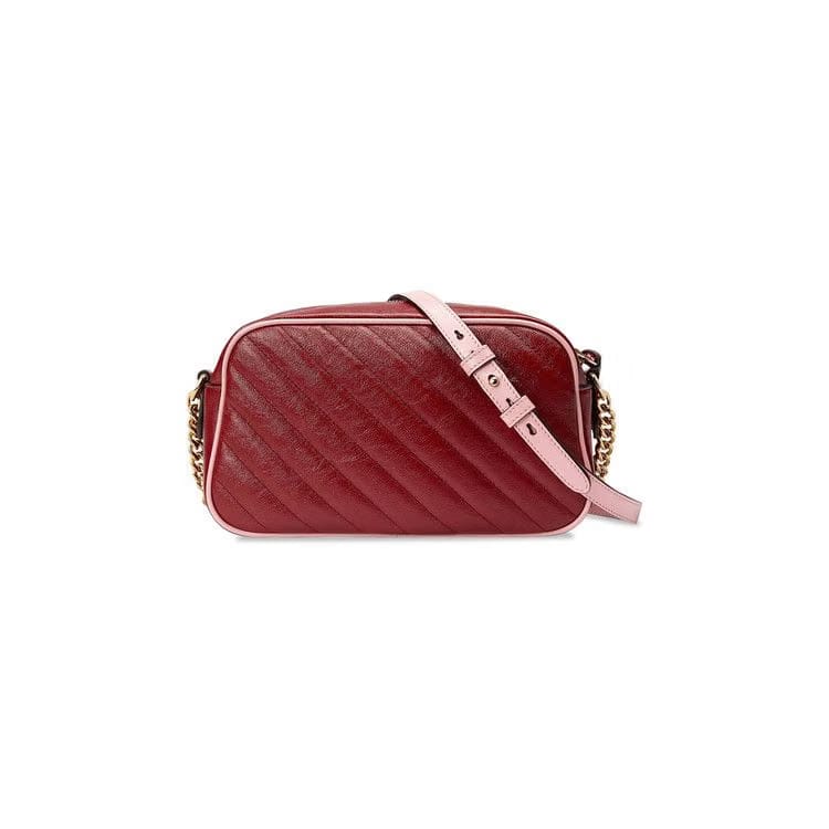 Gucci GG Marmont Small Shoulder Bag Dark Red/Pastel Pink