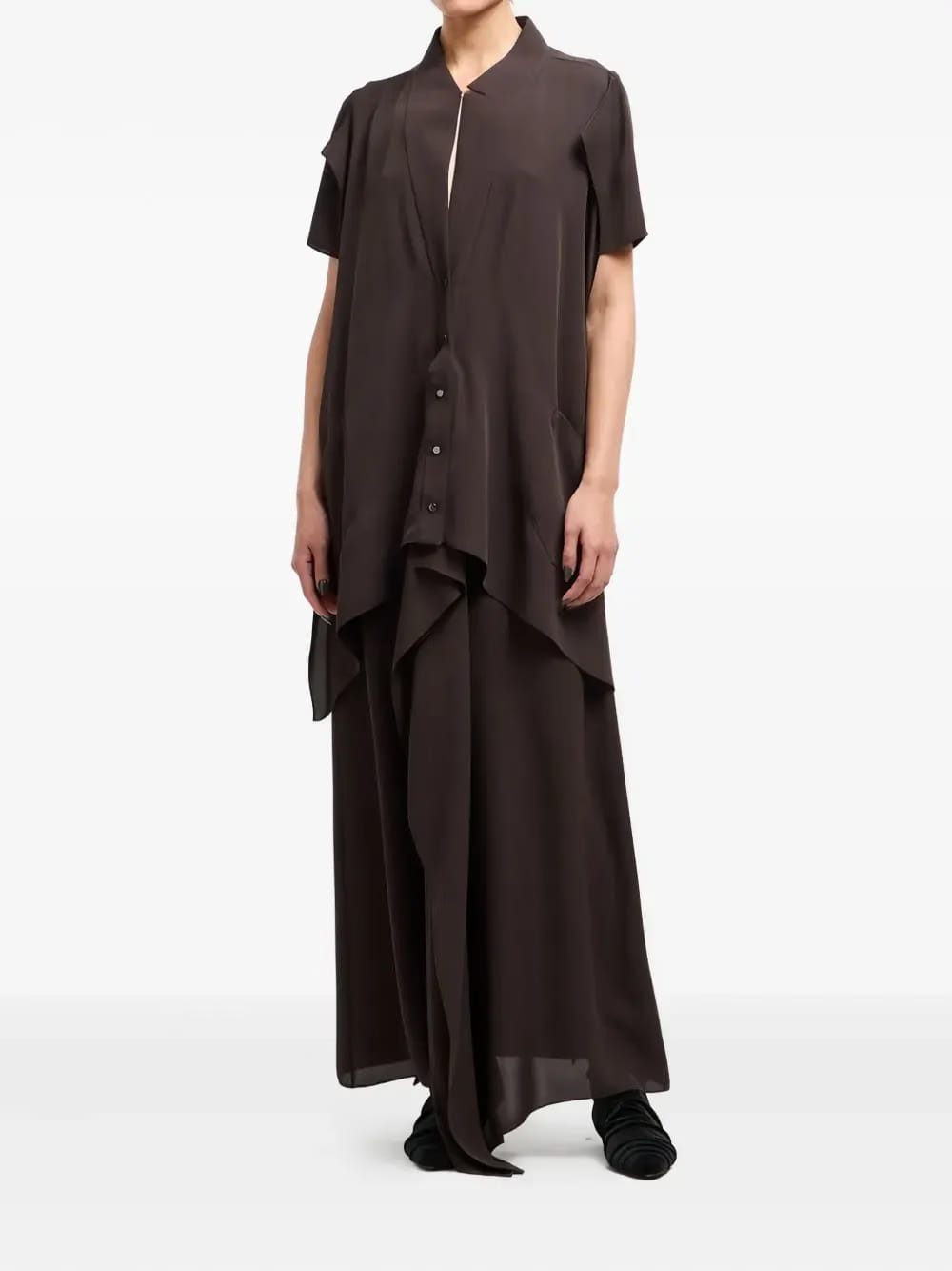 button layered maxi dress